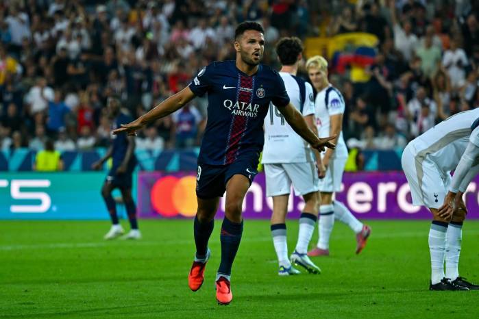 Goncalo Ramos celebra tras el triundo del PSG. Goncalo Ramos celebra tras el triundo del PSG.