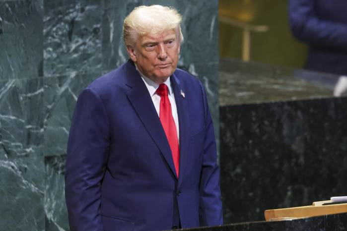 El presidente de Estados Unidos, Donald Trump, durante el debate general de la 80.ª sesión de la Asamblea General de las Naciones Unidas (AGNU) en la sede de las Naciones Unidas en Nueva York, Nueva York, EE.UU. El presidente de Estados Unidos, Donald Trump, durante el debate general de la 80.ª sesión de la Asamblea General de las Naciones Unidas (AGNU) en la sede de las Naciones Unidas en Nueva York, Nueva York, EE.UU.