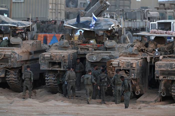 Imagen del 10 de octubre de 2025 de soldados israelíes en la fontera con Gaza. Imagen del 10 de octubre de 2025 de soldados israelíes en la fontera con Gaza.