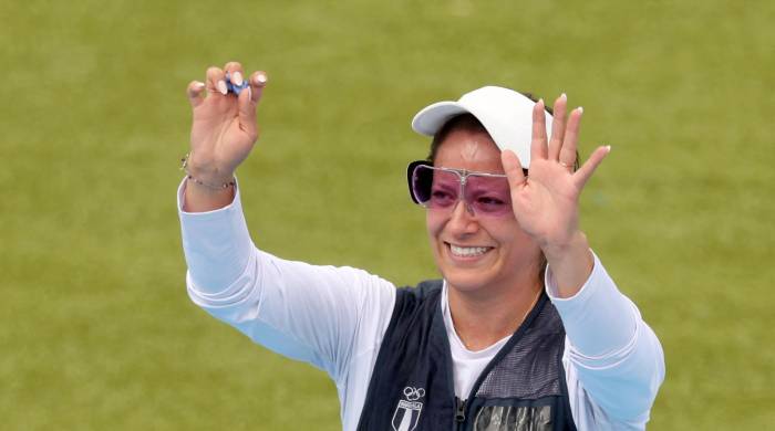La atleta Adriana Ruano Oliva de Guatemala al momento de conocer su triunfo. La atleta Adriana Ruano Oliva de Guatemala al momento de conocer su triunfo.