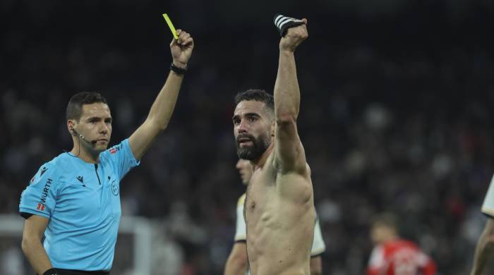 El defensa del Real Madrid Dani Carvajal (c). El defensa del Real Madrid Dani Carvajal (c).
