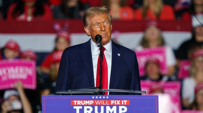 El expresidente de EE.UU. Donald Trump habla en un mitin en Reading, Pensilvania, el 4 de noviembre de 2024. El expresidente de EE.UU. Donald Trump habla en un mitin en Reading, Pensilvania, el 4 de noviembre de 2024.