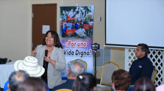 Maribel Gordón y Ricardo Lombana, candidatos a la Presidencia, hablaron con los trabajadores organizados.