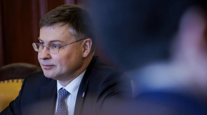 El vicepresidente ejecutivo de la Comisión Europea Valdis Dombrovskis. El vicepresidente ejecutivo de la Comisión Europea Valdis Dombrovskis.