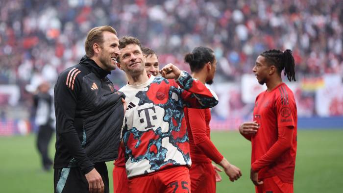 Los jugadores del Bayern Múnich, Harry Kane (izq.) y Thomas Müller. Los jugadores del Bayern Múnich, Harry Kane (izq.) y Thomas Müller.