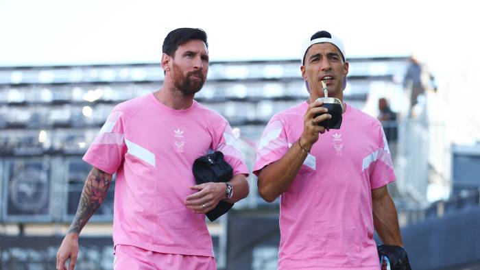 Los jugadores del Inter Miami, Lionel Messi (izq.) y Luis Suárez. Los jugadores del Inter Miami, Lionel Messi (izq.) y Luis Suárez.