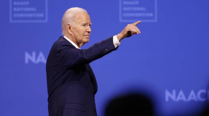 El presidente estadounidense, Joe Biden, participa en la 115ª Convención Nacional de la NAACP en Las Vegas, Nevada, Estados Unidos, este 16 de julio de 2024. El presidente estadounidense, Joe Biden, participa en la 115ª Convención Nacional de la NAACP en Las Vegas, Nevada, Estados Unidos, este 16 de julio de 2024.