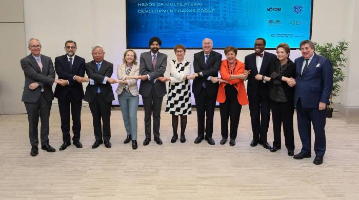 Representantes de los bancos multilaterales de desarrollo durante una reunión en Washington (EE.UU.). Representantes de los bancos multilaterales de desarrollo durante una reunión en Washington (EE.UU.).