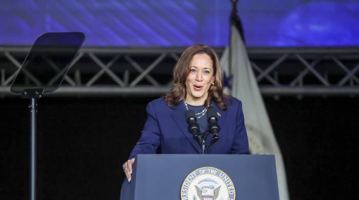 La vicepresidenta de EE. UU., Kamala Harris, se dirige a la 60 Bienal Internacional de Boule de Sigma Gamma Rho Sorority Inc. en el Centro de Convenciones George R. Brown en Houston, Texas, EE. UU., el 31 de julio de 2024. La vicepresidenta de EE. UU., Kamala Harris, se dirige a la 60 Bienal Internacional de Boule de Sigma Gamma Rho Sorority Inc. en el Centro de Convenciones George R. Brown en Houston, Texas, EE. UU., el 31 de julio de 2024.