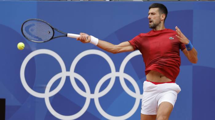Djokovic, durante un entrenamiento. Djokovic, durante un entrenamiento.