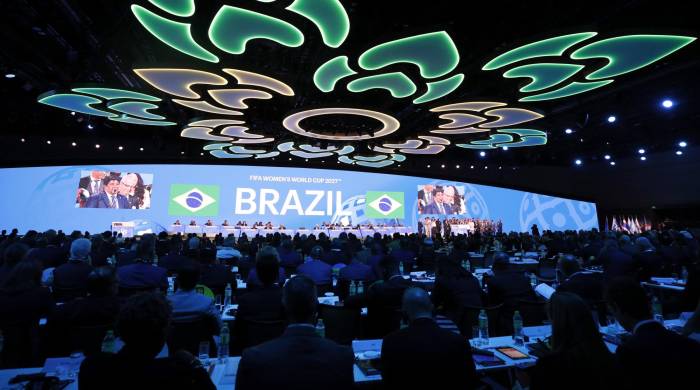 Instantes en la que se da a conocer a Brasil como la sede de la Copa Mundial Femenina de la FIFA 2027.