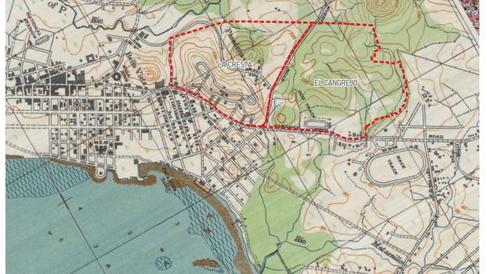 En este mapa de 1937 se puede observar el trazado vial de la urbanización La Cresta, un barrio en cuyo diseño participaron Leopoldo Arosemena y Leonardo Villanueva Mayer. En este mapa de 1937 se puede observar el trazado vial de la urbanización La Cresta, un barrio en cuyo diseño participaron Leopoldo Arosemena y Leonardo Villanueva Mayer.