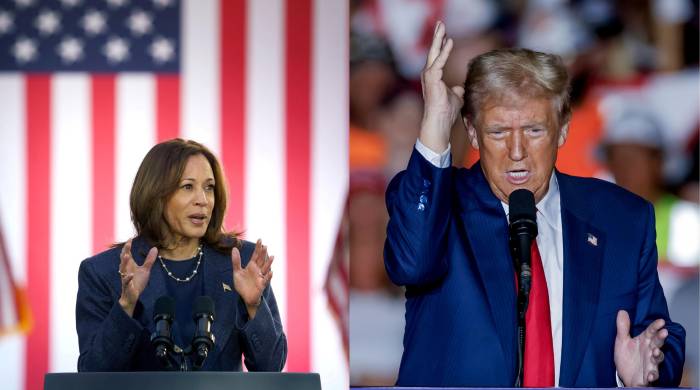 Composición de dos fotografías de archivo donde aparecen los dos candidatos presidenciales estadounidenses, la demócrata Kamala Harris y el republicano Donald Trump. Composición de dos fotografías de archivo donde aparecen los dos candidatos presidenciales estadounidenses, la demócrata Kamala Harris y el republicano Donald Trump.