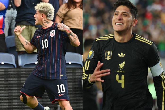 El futbolista de Estados Unidos, Diego Luna (izq.) y el mexicano, Edson Álvarez. El futbolista de Estados Unidos, Diego Luna (izq.) y el mexicano, Edson Álvarez.