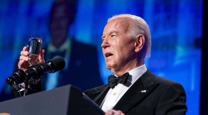 El presidente de Estados Unidos, Joe Biden, durante la cena de corresponsales de la Casa Blanca. El presidente de Estados Unidos, Joe Biden, durante la cena de corresponsales de la Casa Blanca.