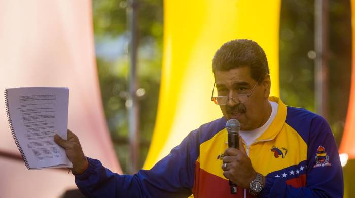 Fotografía de archivo en la que se registró al presidente de Venezuela, Nicolás Maduro, durante un acontecimiento público, en Caracas, Venezuela. Fotografía de archivo en la que se registró al presidente de Venezuela, Nicolás Maduro, durante un acontecimiento público, en Caracas, Venezuela.