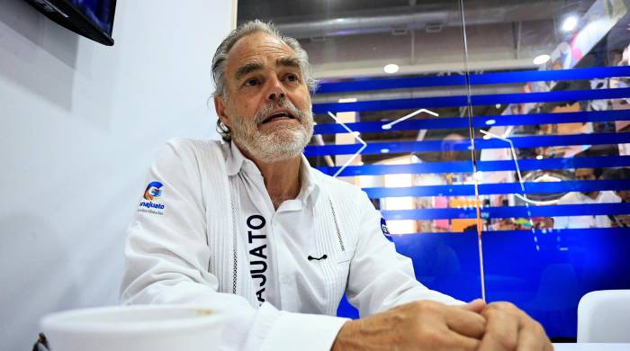 El secretario de turismo del estado de Guanajuato, Juan José Álvarez Brunel, habla durante una entrevista con EFE, el 12 de abril de 2024, en el balneario de Acapulco en Guerrero, México. El secretario de turismo del estado de Guanajuato, Juan José Álvarez Brunel, habla durante una entrevista con EFE, el 12 de abril de 2024, en el balneario de Acapulco en Guerrero, México.