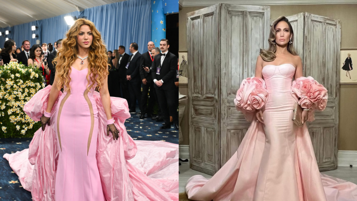 Shakira y Jennifer López con vestidos parecidos. Shakira y Jennifer López con vestidos parecidos.