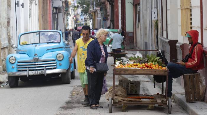 Una mujer observa verduras en un puesto ambulante, este 20 de diciembre de 2023,, en La Habana (Cuba). EFE/ Yander Zamora Una mujer observa verduras en un puesto ambulante, este 20 de diciembre de 2023,, en La Habana (Cuba). EFE/ Yander Zamora