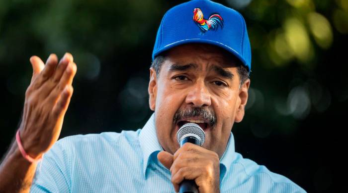 El presidente de Venezuela, Nicolás Maduro, habla durante una manifestación a favor de su Gobierno, en Caracas (Venezuela). El presidente de Venezuela, Nicolás Maduro, habla durante una manifestación a favor de su Gobierno, en Caracas (Venezuela).