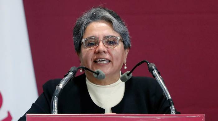 La secretaria de Economía, Raquel Buenrostro, participa este lunes durante una conferencia de prensa en la Ciudad de México. La secretaria de Economía, Raquel Buenrostro, participa este lunes durante una conferencia de prensa en la Ciudad de México.