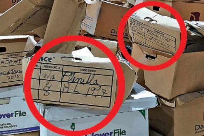Así se guardan los archivos: hay dos cajas identificadas como “planilla” y “donaciones” que la Corte declaró inconstitucional porque tampoco llegaban a los receptores reales. Así se guardan los archivos: hay dos cajas identificadas como “planilla” y “donaciones” que la Corte declaró inconstitucional porque tampoco llegaban a los receptores reales.