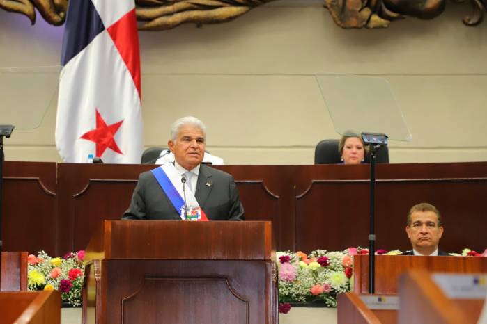 En la imagen José Raúl Mulino, presidente de la República de Panamá durante su discurso de rendición de cuentas. En la imagen José Raúl Mulino, presidente de la República de Panamá durante su discurso de rendición de cuentas.