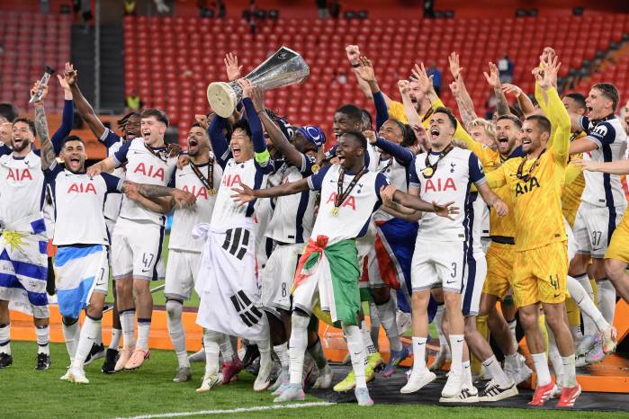 El Tottenham celebrando el título de la UEFA Europa League 2024-2025. El Tottenham celebrando el título de la UEFA Europa League 2024-2025.