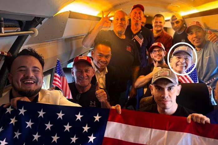 Imagen publicada por la Embajada de Estados Unidos en Venezuela, donde aparece Ortiz señalado con un círculo blanco. Imagen publicada por la Embajada de Estados Unidos en Venezuela, donde aparece Ortiz señalado con un círculo blanco.