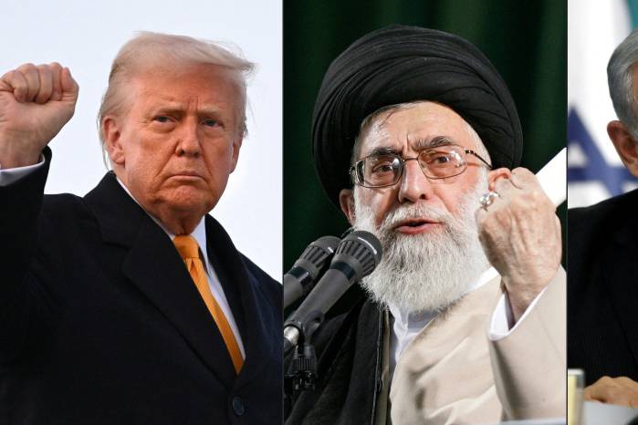 El líder supremo de Irán, Ali Khamenei; el presidente de Estados Unidos, Donald Trump; y el primer ministro de Israel, Benjamín Netanyahu, representan los tres vértices de una crisis que ha puesto al Medio Oriente al borde de una guerra abierta. El líder supremo de Irán, Ali Khamenei; el presidente de Estados Unidos, Donald Trump; y el primer ministro de Israel, Benjamín Netanyahu, representan los tres vértices de una crisis que ha puesto al Medio Oriente al borde de una guerra abierta.