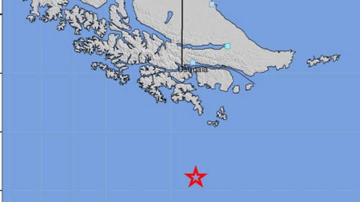 Imagen cedida por el Servicio Geológico de los Estados Unidos muestra la ubicación de un terremoto de magnitud 7,5 que golpeó el Pasaje de Drake al sur de la región de Magallanes, Chile. Imagen cedida por el Servicio Geológico de los Estados Unidos muestra la ubicación de un terremoto de magnitud 7,5 que golpeó el Pasaje de Drake al sur de la región de Magallanes, Chile.
