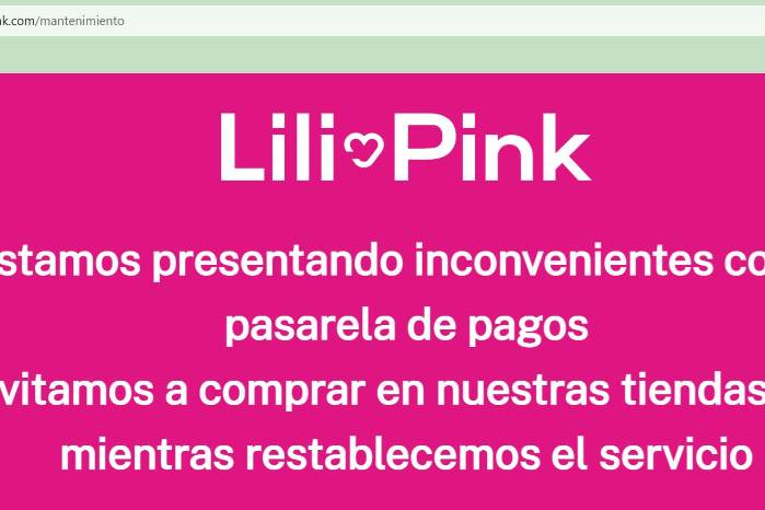 Página web de Lili Pink, la tienda de lencería bajo investigación en Colombia