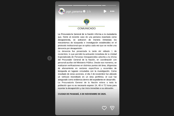 Comunicado de la PGN