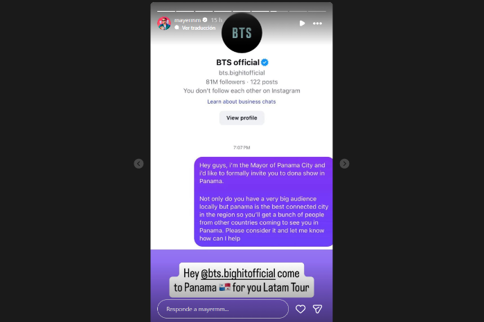 Mayer Mizrachi mueve las redes con invitación a BTS para venir a Panamá