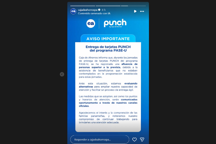 Alta afluencia en entrega de tarjetas PUNCH obliga a evaluar nuevas medidas