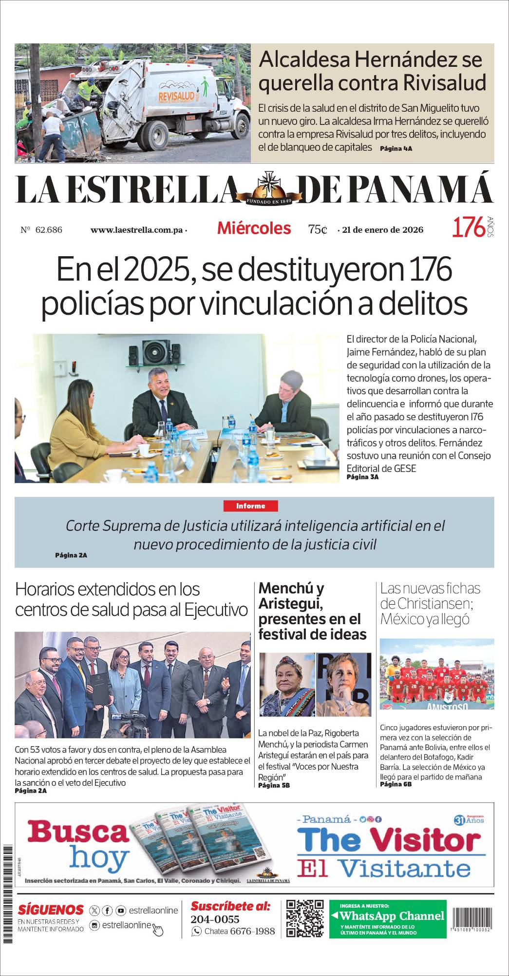 Portada del impreso del 21 de enero de 2026