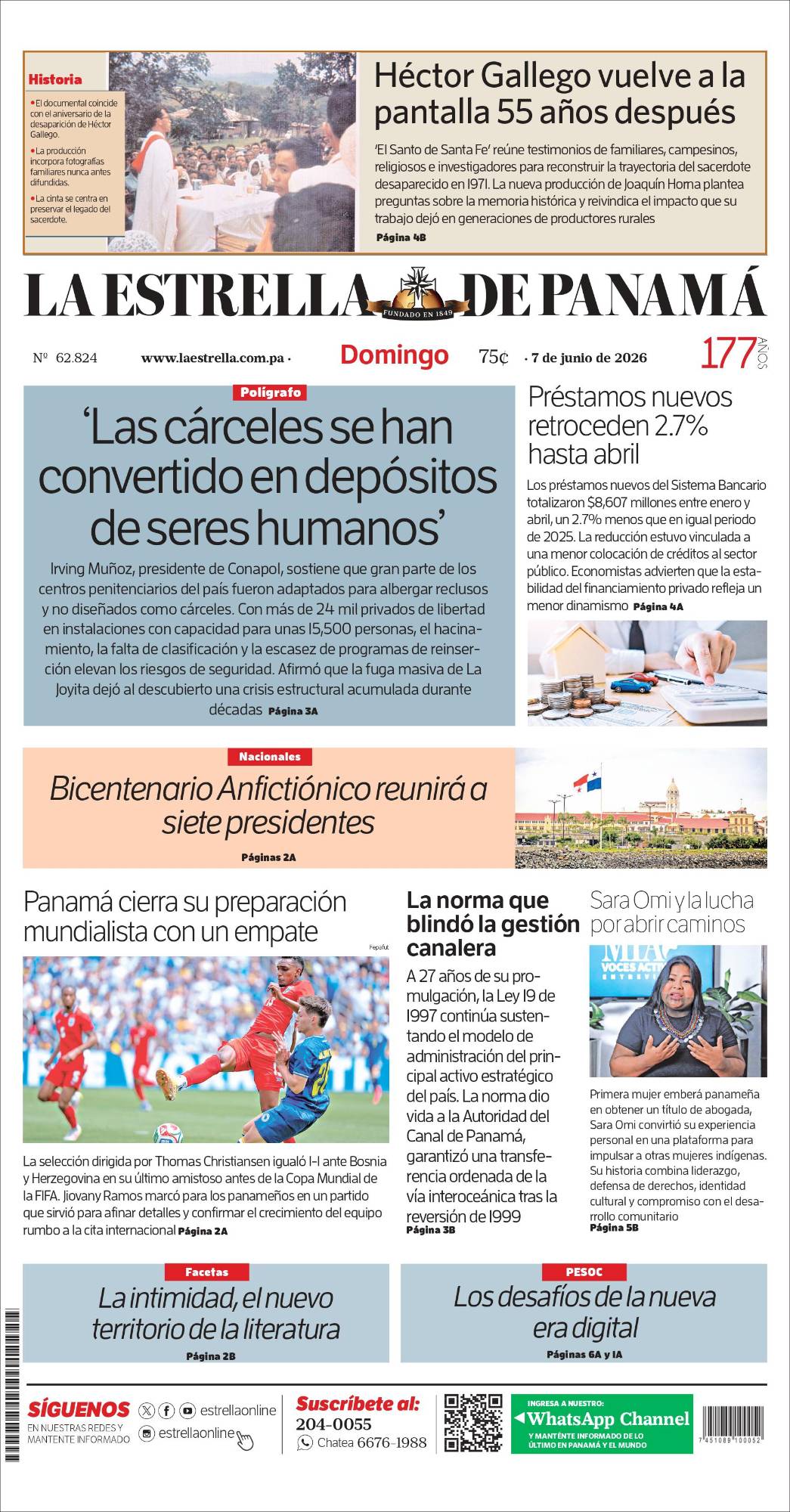 Portada del impreso del 7 de junio de 2026
