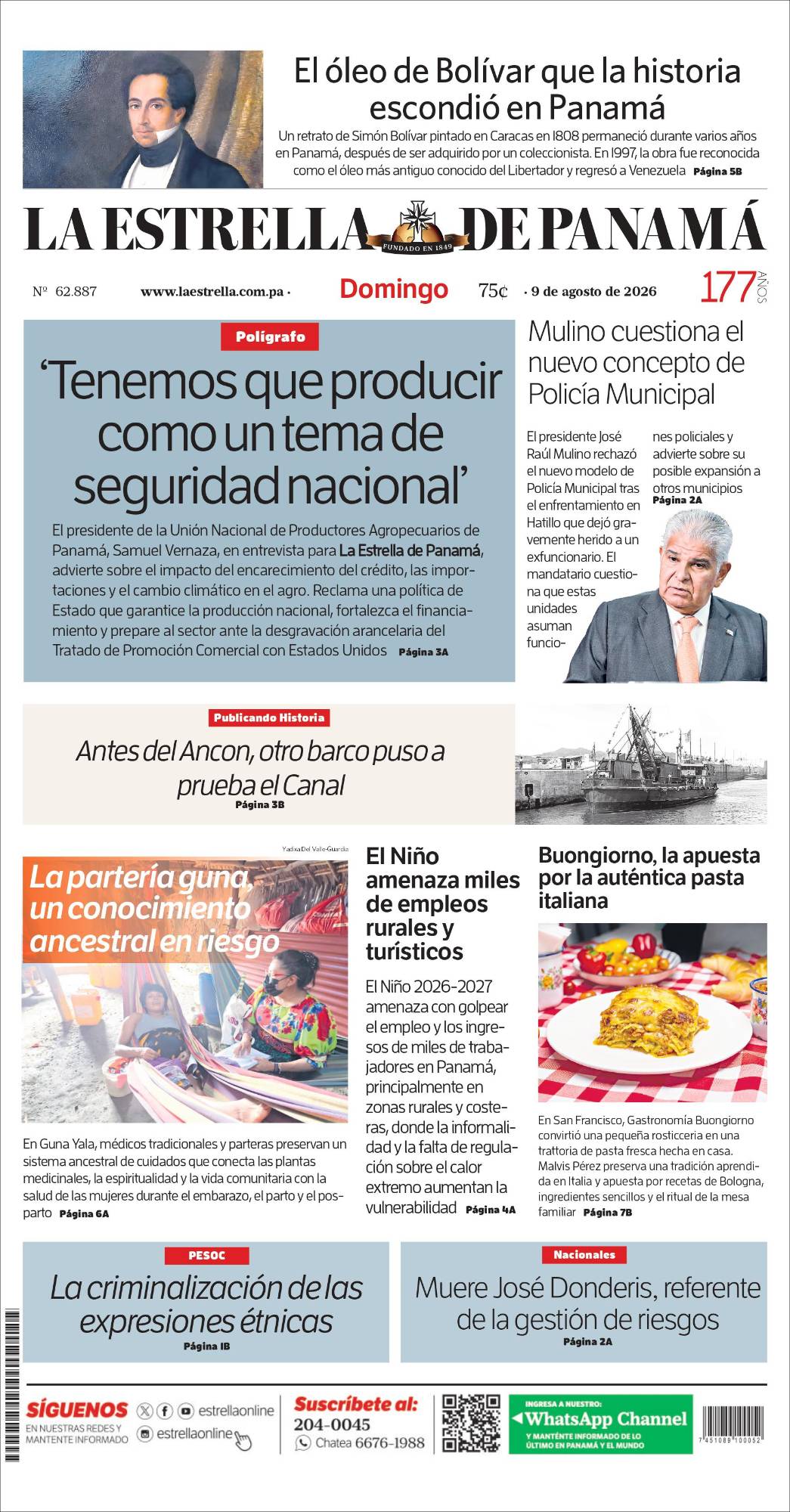 Portada del impreso del 9 de agosto de 2026
