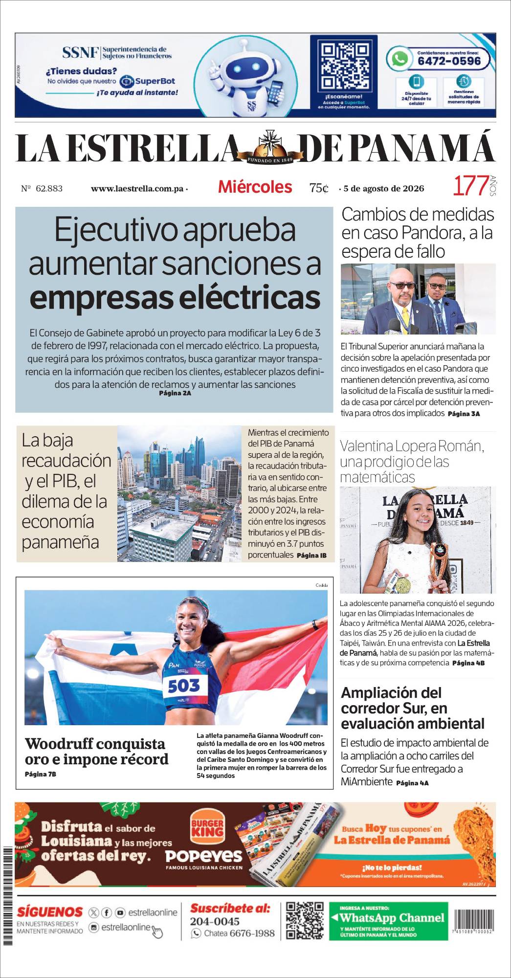 Portada del impreso del 5 de agosto de 2026
