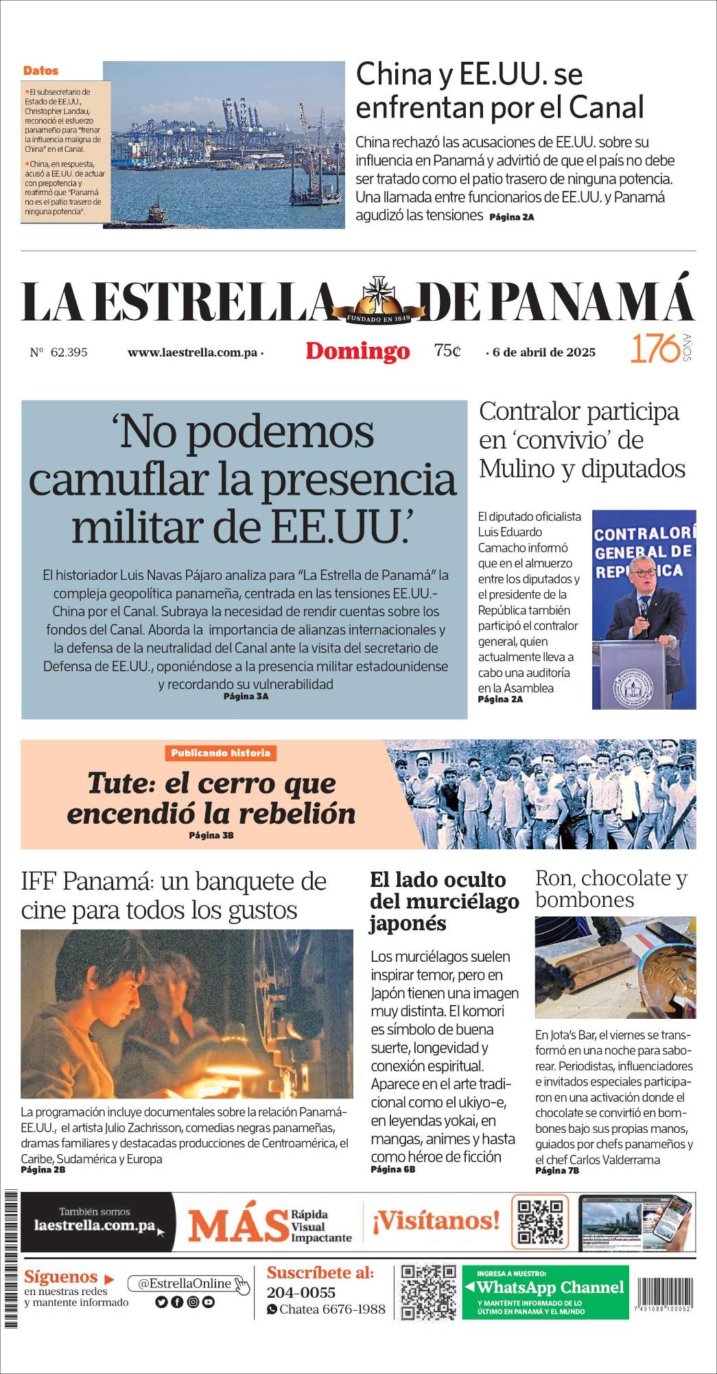Portada del impreso del 6 de abril de 2025