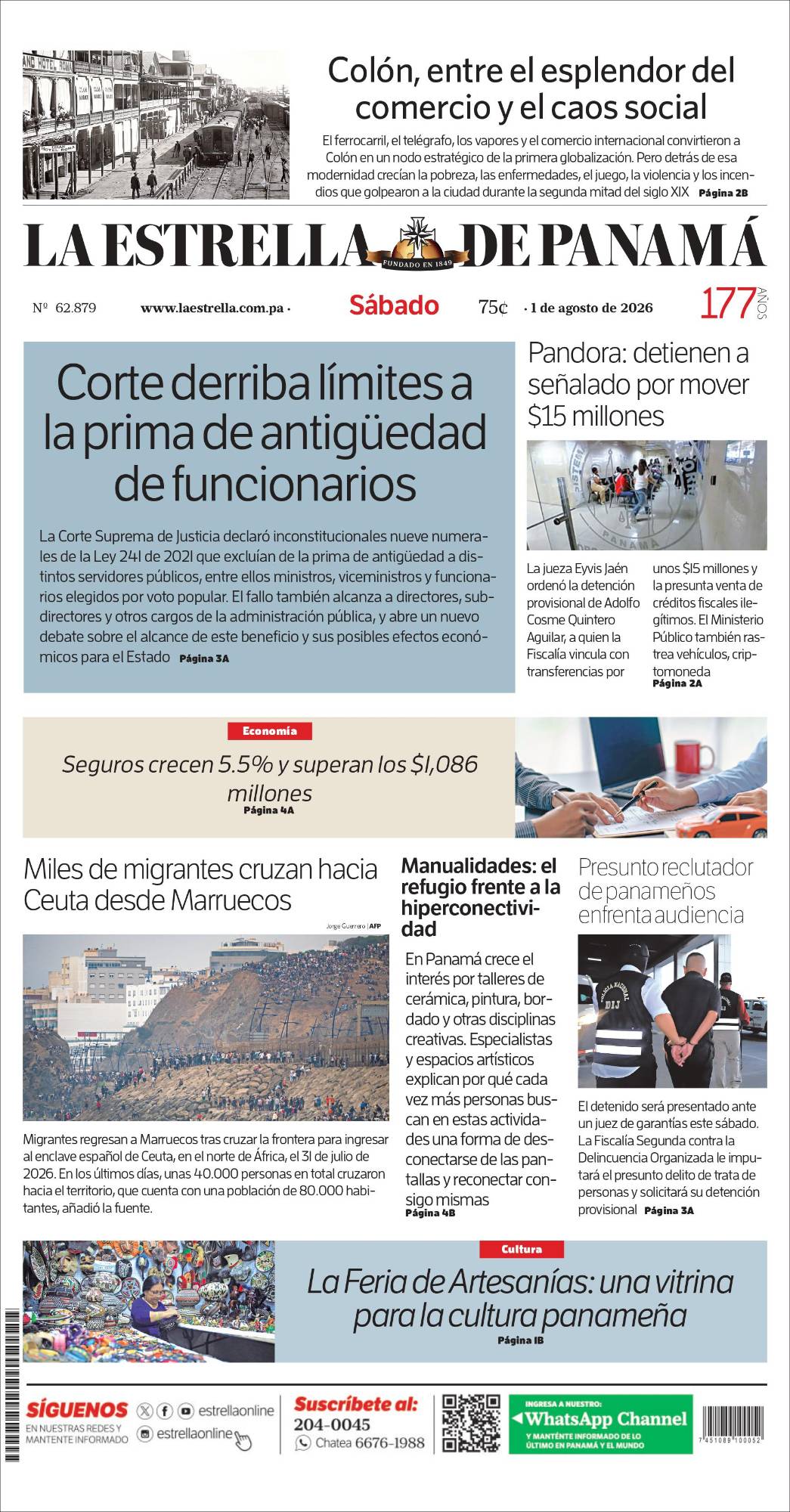 Portada del impreso del 1 de agosto de 2026