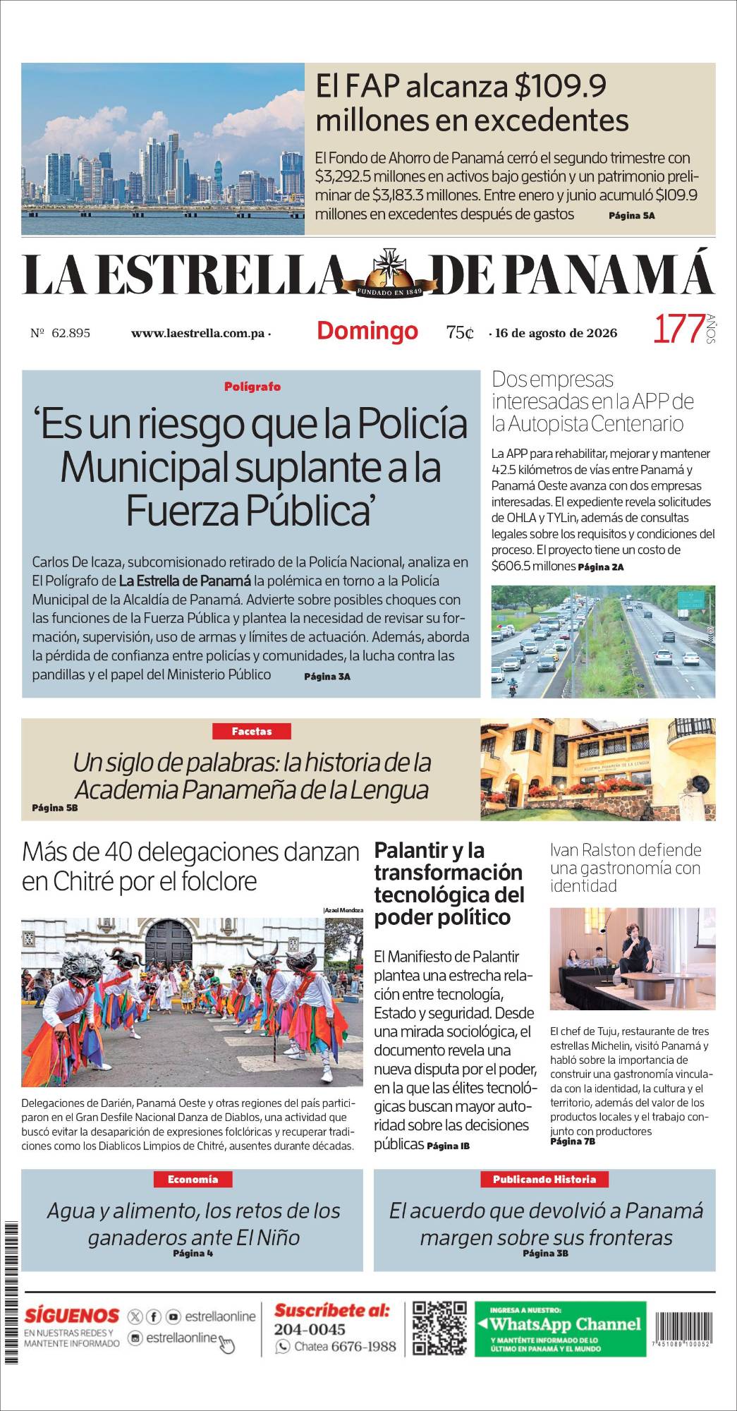 Portada del impreso del 16 de agosto de 2026