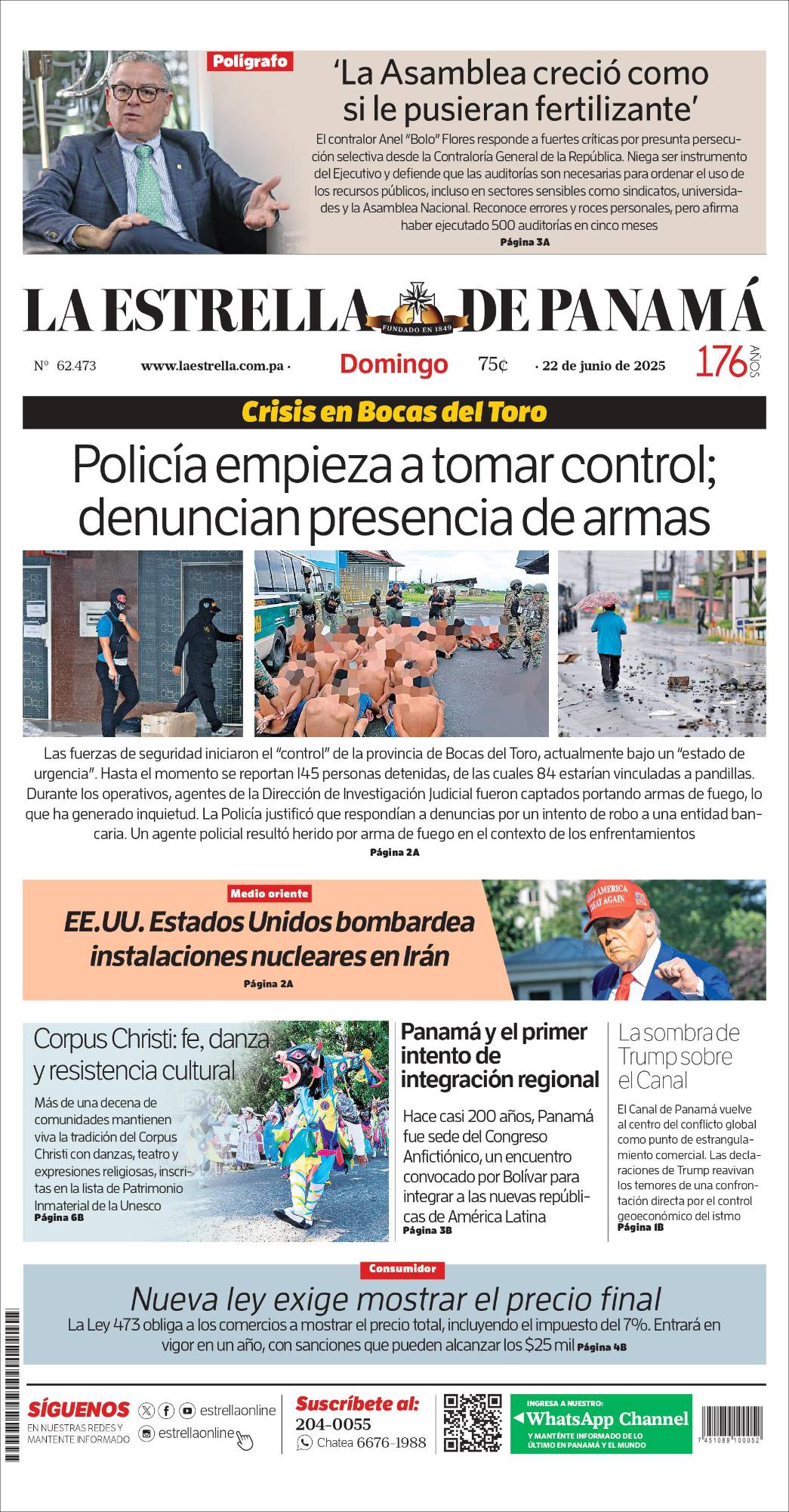 Portada del impreso de 22 de junio de 2025