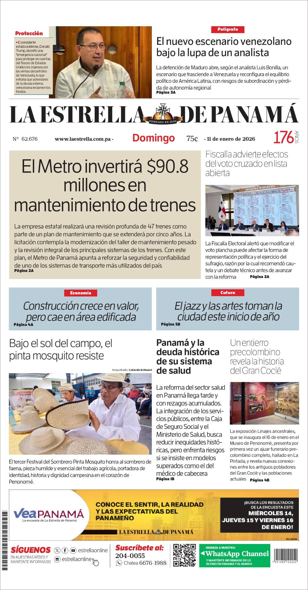 Portada del impreso del 11 de enero de 2026