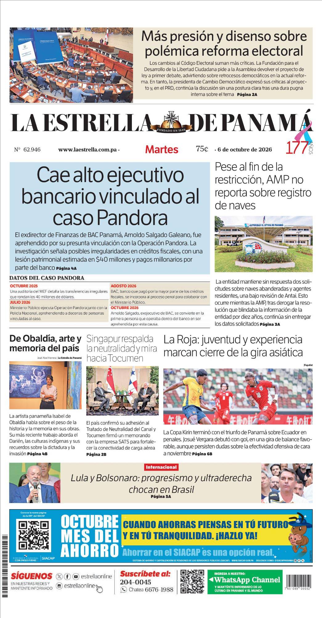 Portada del impreso del 6 de octubre de 2026