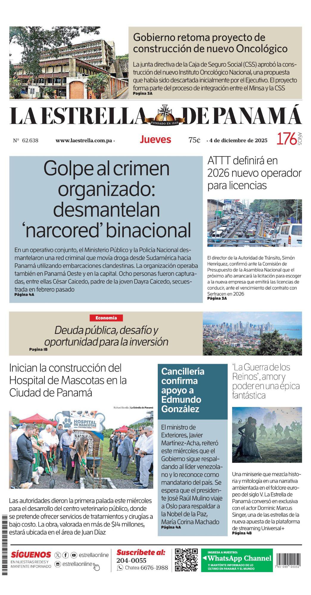 Portada del impreso del 4 de diciembre de 2025