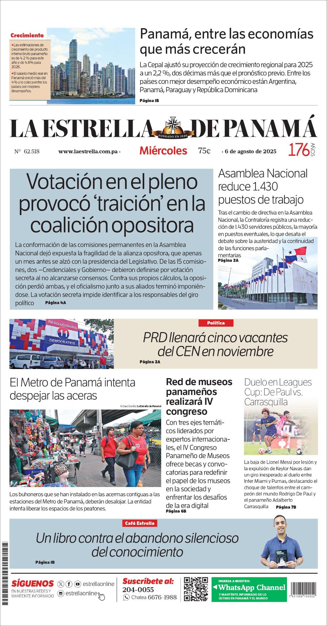 Portada del impreso del 6 de agosto de 2025