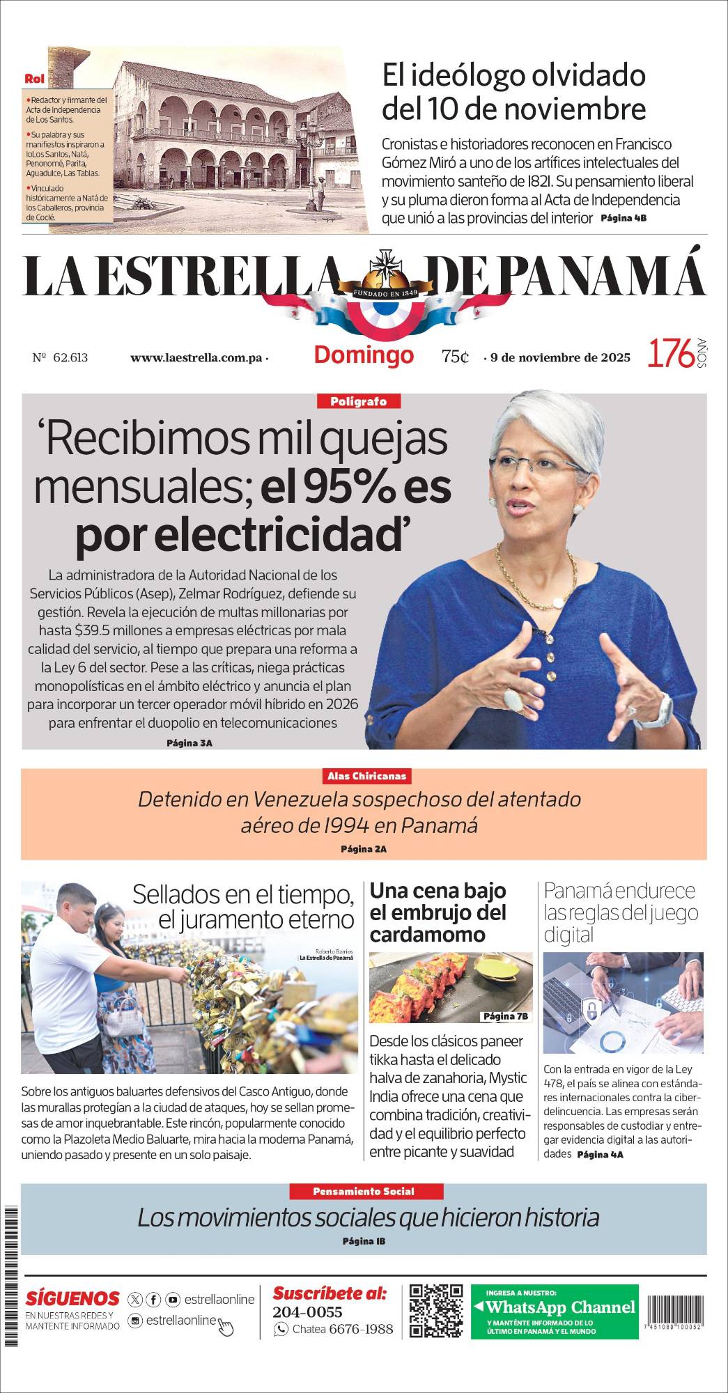 Portada del impreso del 9 de noviembre de 2025