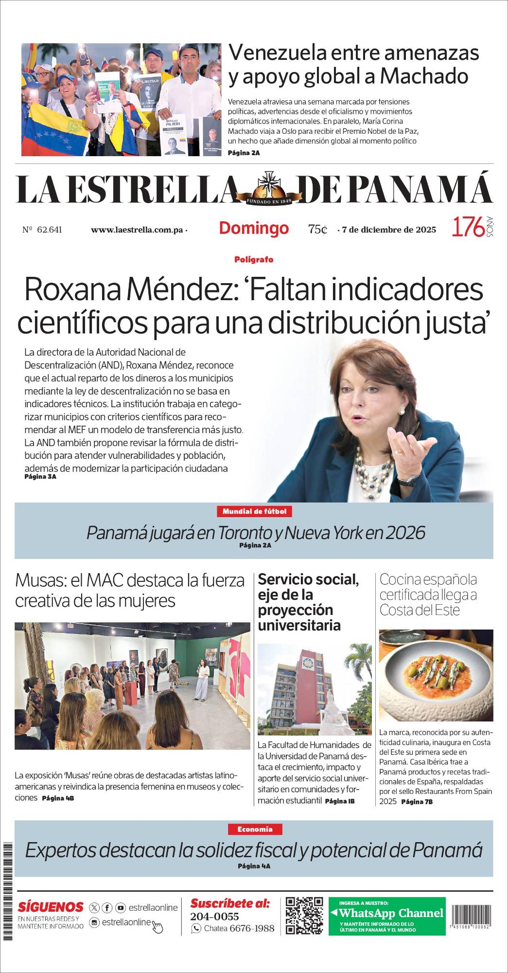 Portada del impreso del 7 de diciembre de 2025