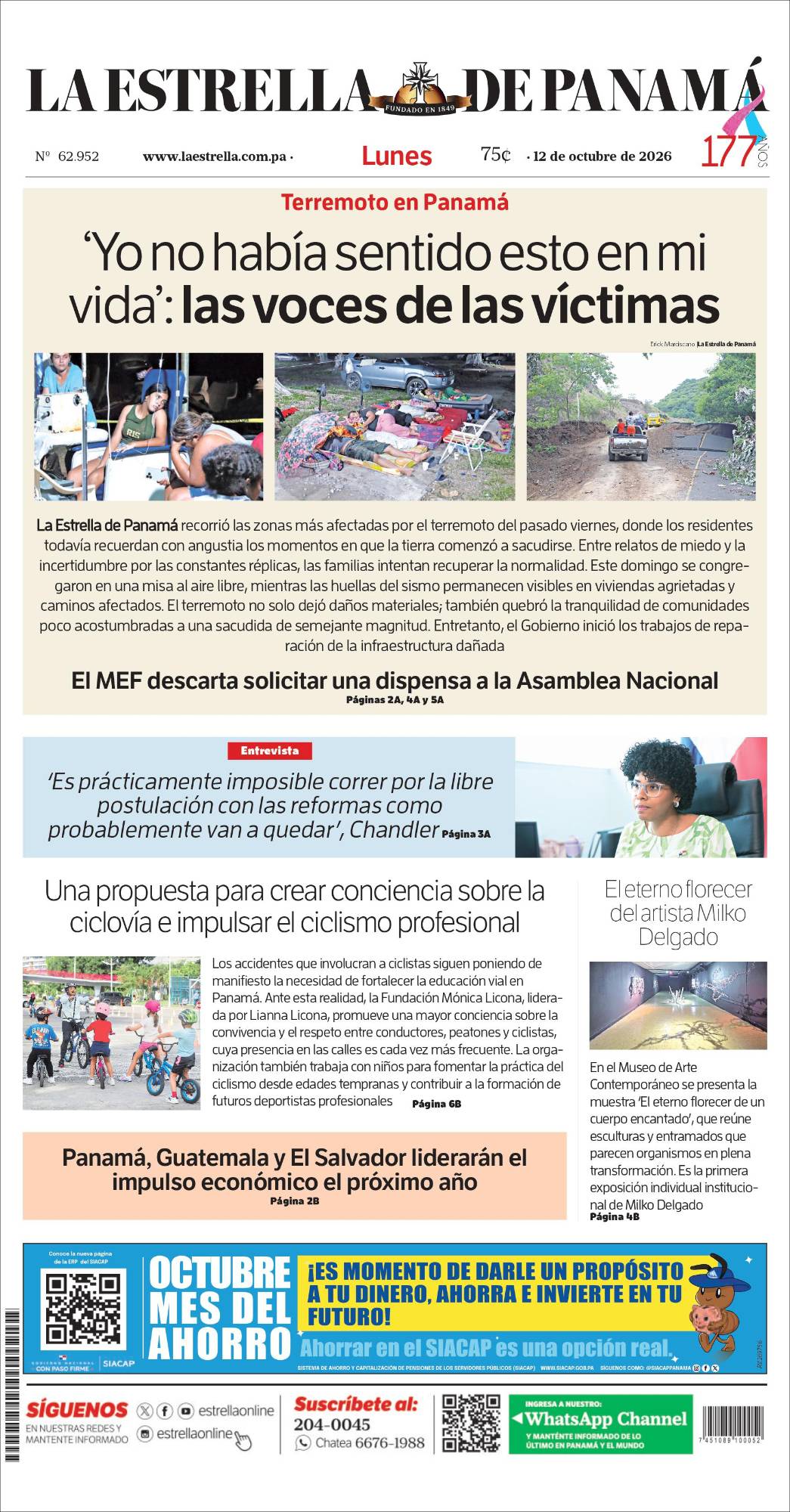 Portada del impreso del 12 de octubre de 2026